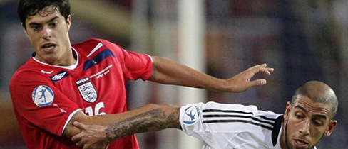 James Tomkins in action against Germany